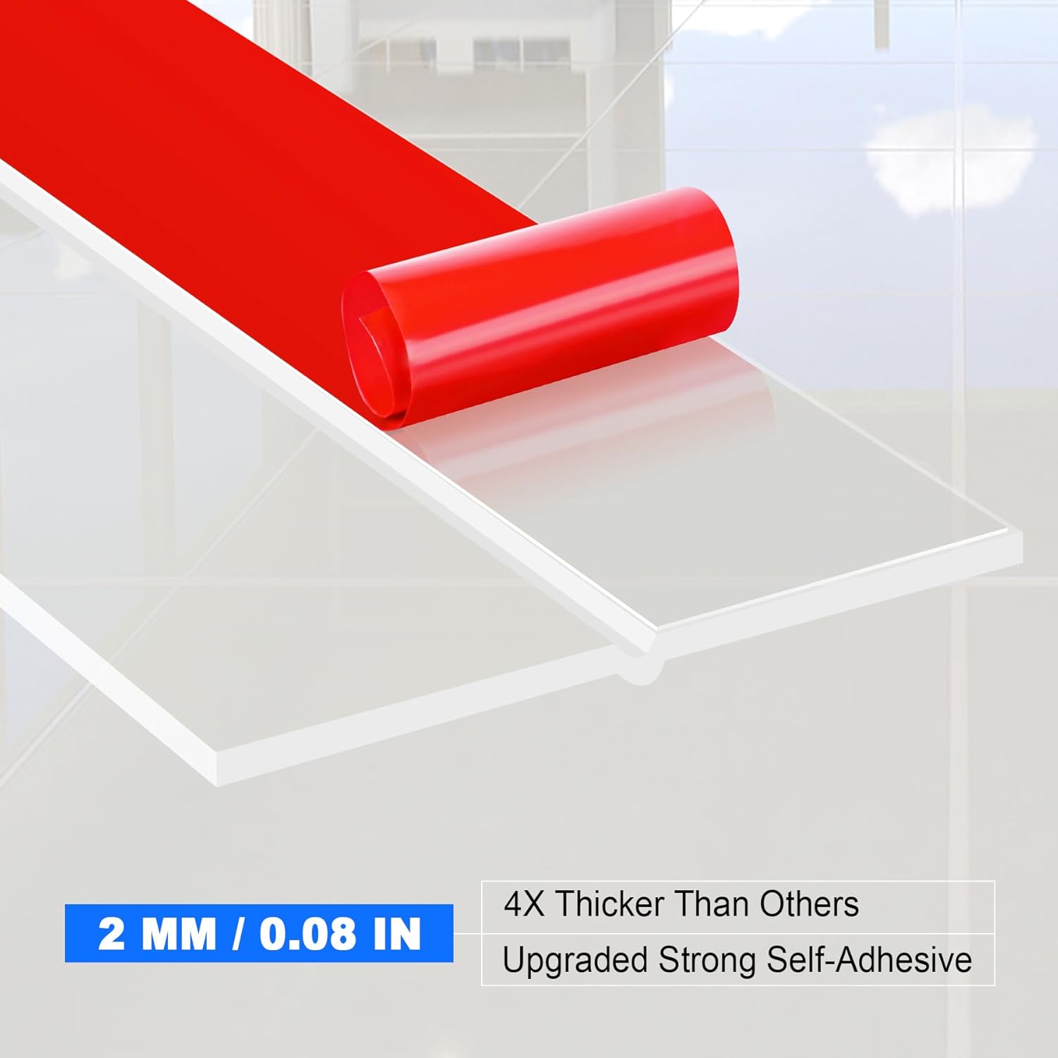 ToLanbbt Weather Stripping Silicone Door Seal Strip 2 in x 10 ft Door Draft Stopper Self Adhesive