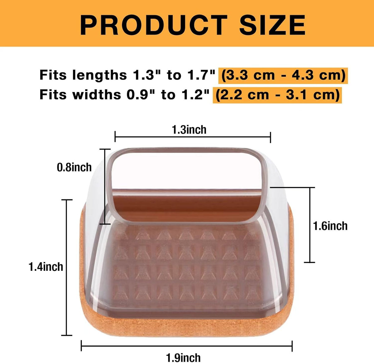 24 Pcs Rectangle Chair Leg Floor Protectors, Silicone Chair Leg Protectors for Hardwood Floors