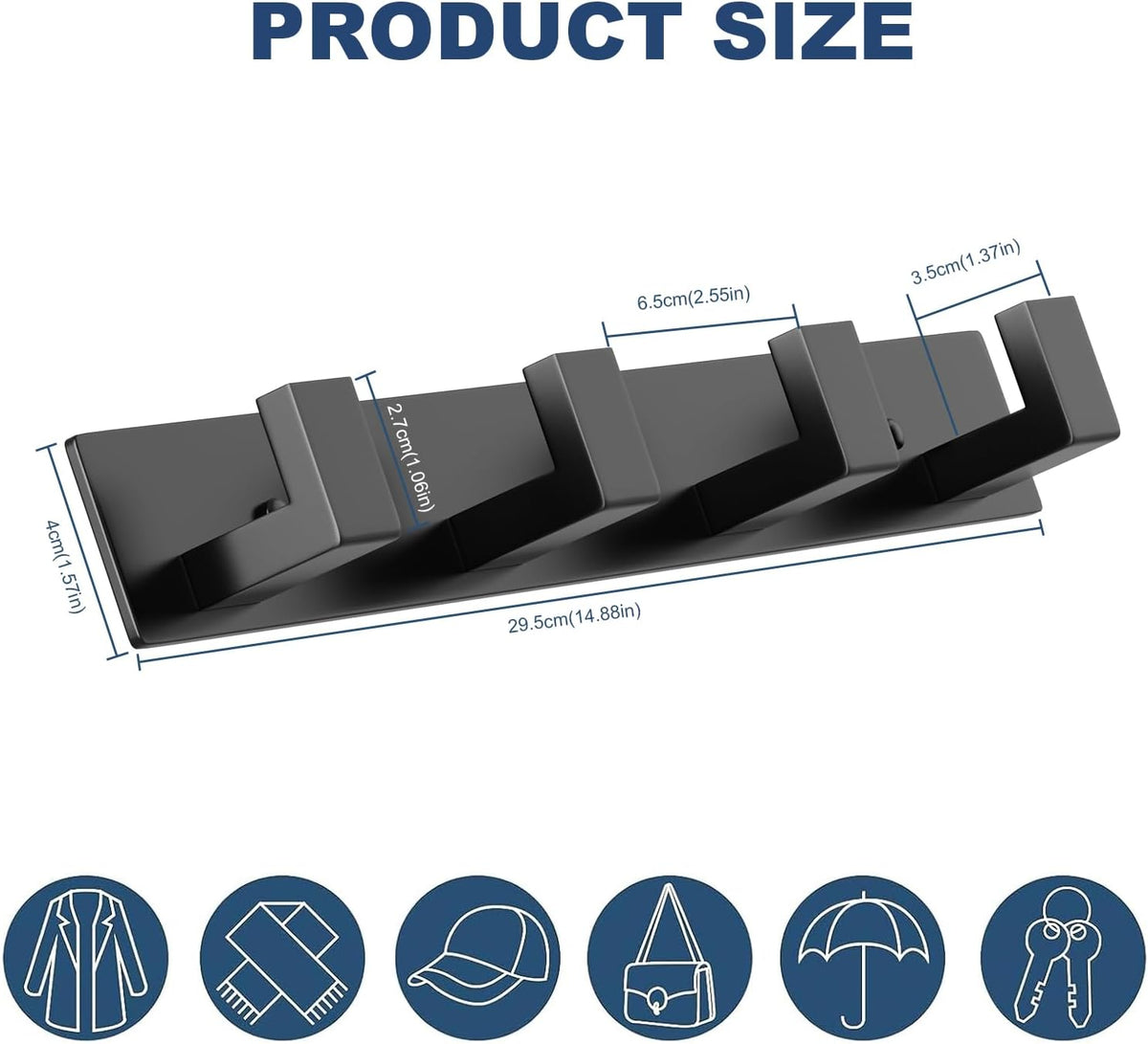 PMMASTO Coat Rack Wall Mount, Coat Hooks Wall Hooks for Hanging, Stainless Steel Coat Hanger Towel