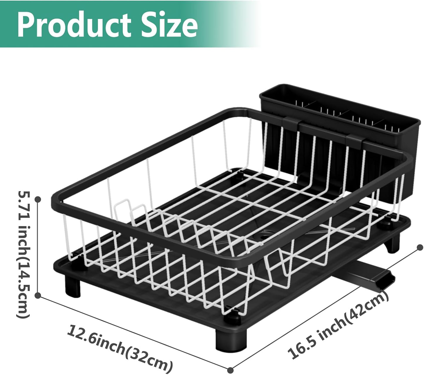 Dish Drying Rack - Space-Saving Dish Rack,Dish Racks for Kitchen Counter with Drainboard, Rustproof