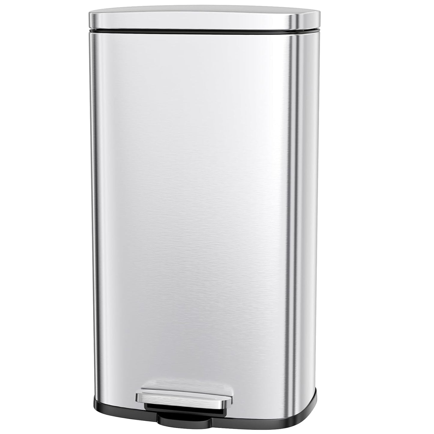 AthLike Trash Can, Stainless Steel Kitchen Garbage Can, Step Waste Bin with Hinged Lid and