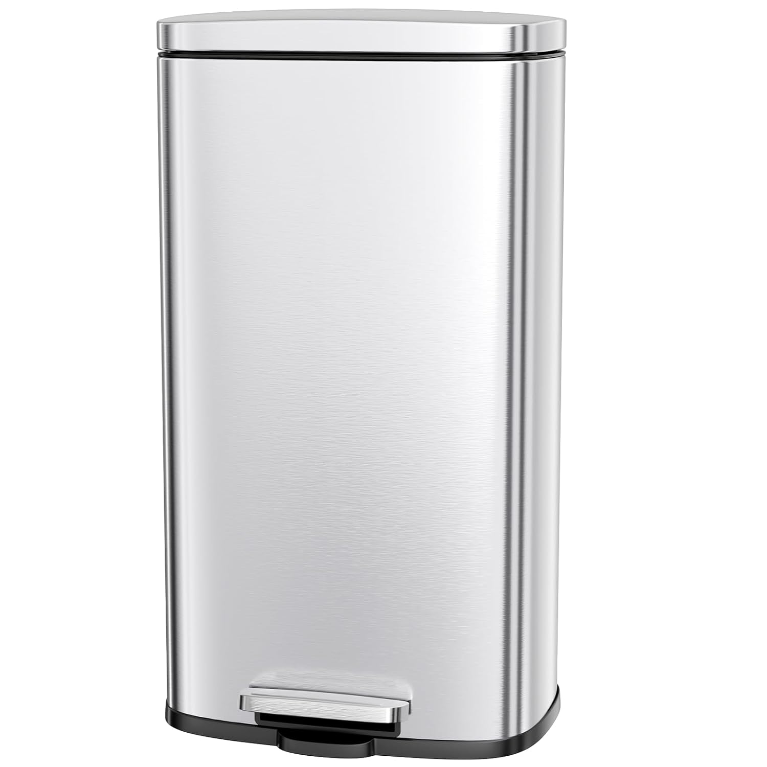 AthLike Trash Can, Stainless Steel Kitchen Garbage Can, Step Waste Bin with Hinged Lid and