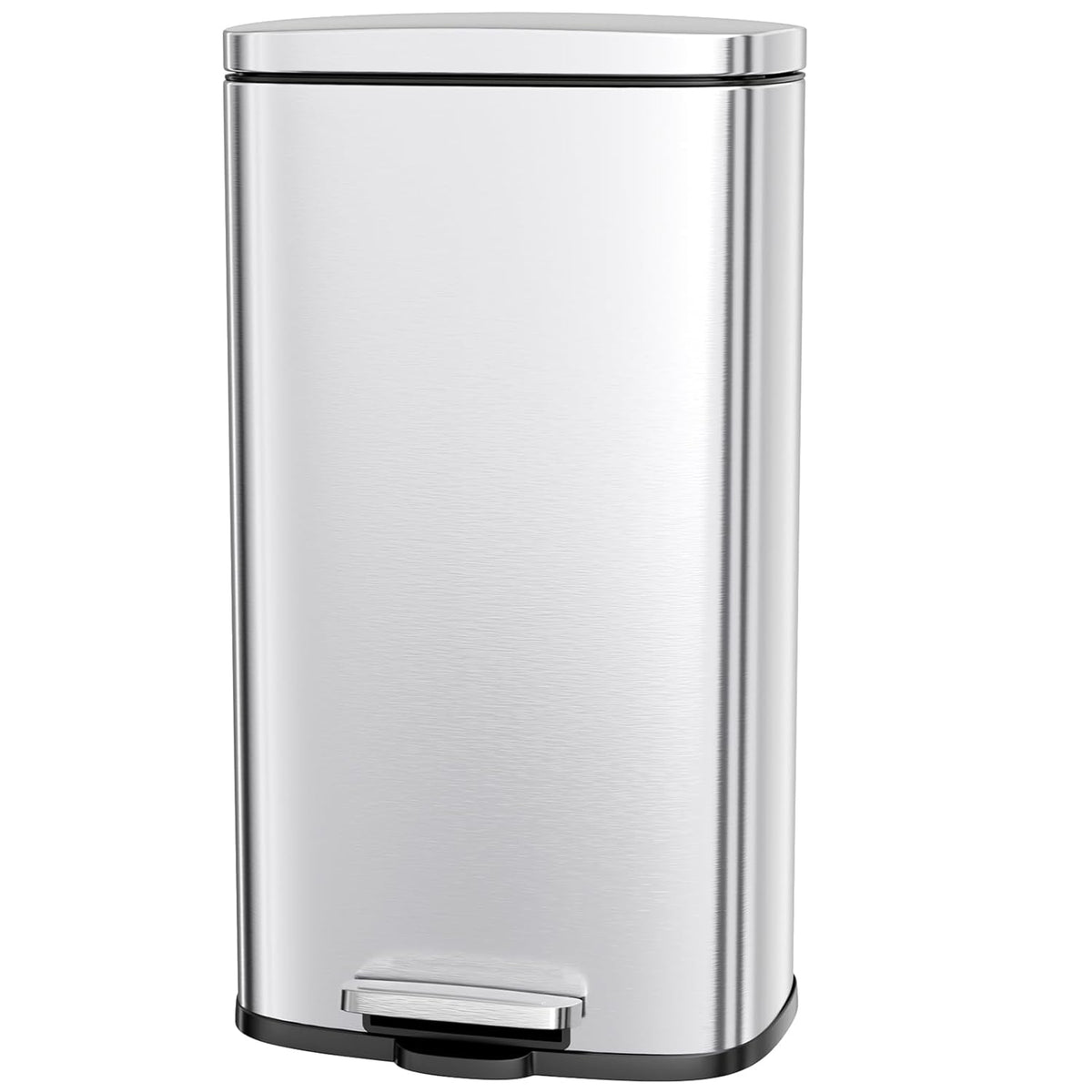 AthLike Trash Can, Stainless Steel Kitchen Garbage Can, Step Waste Bin with Hinged Lid and