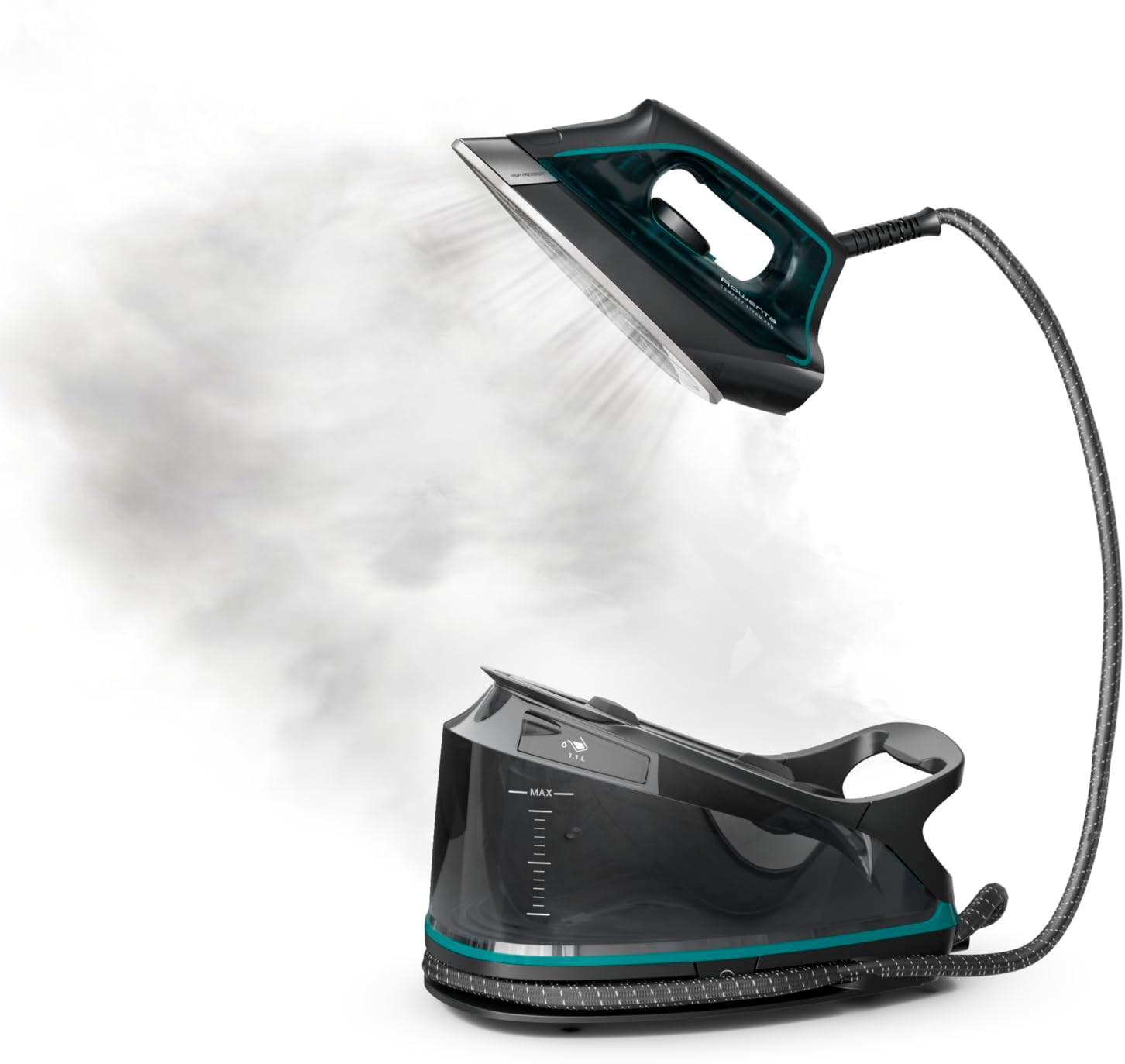 Rowenta Iron for Clothes, High Pressure Steamer Iron with Boiler System, 400 Steam Holes, Vertical
