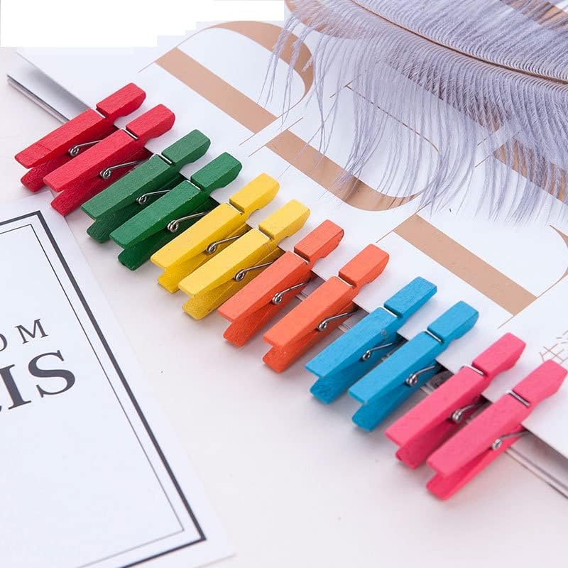 1.9" Wooden Clothespins Hanging Clothes Pins Clip Photo Holder DIY Gift Festive Party Decor with