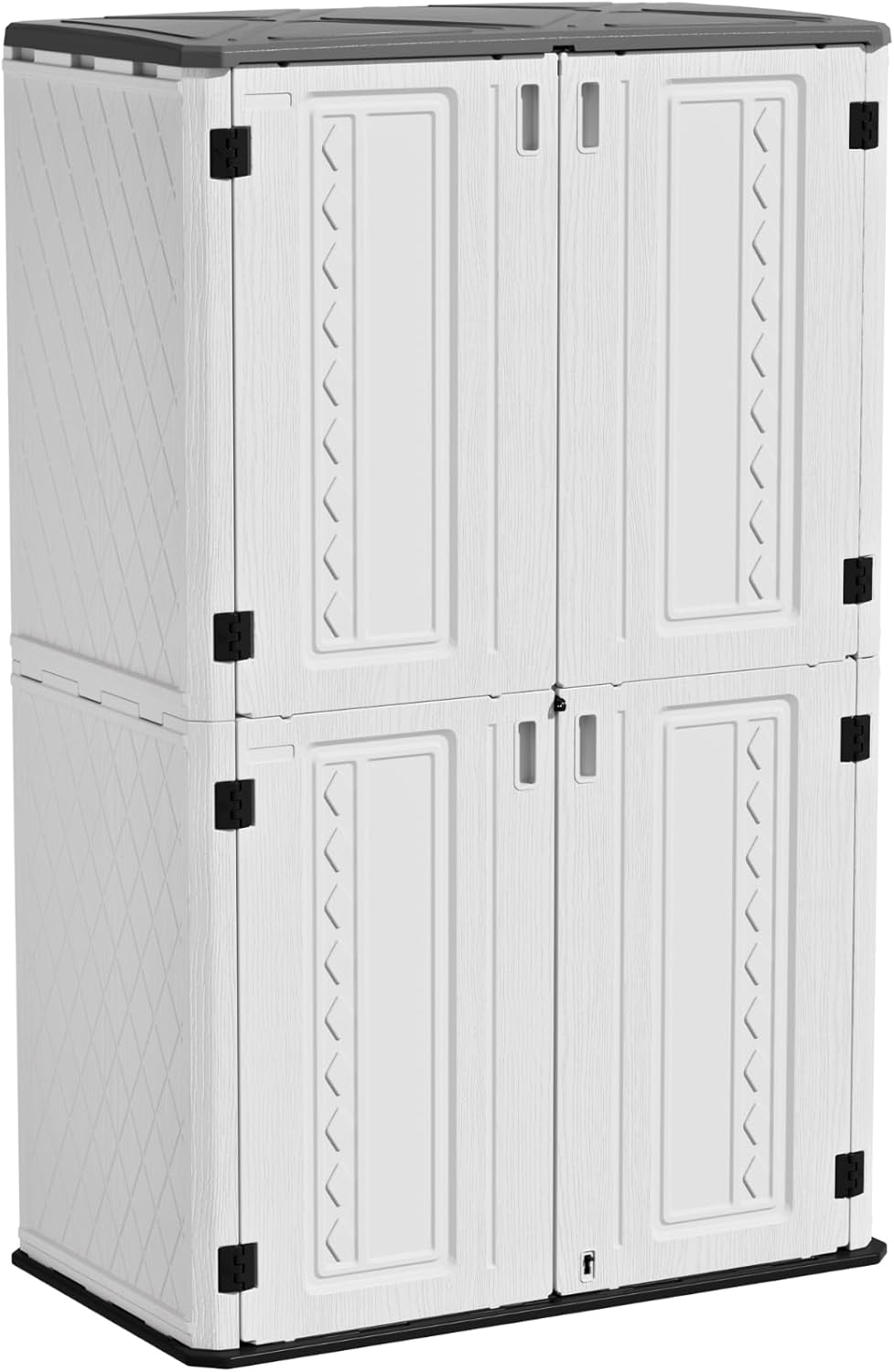 ZZM Resin Outdoor Storage Shed, 67 Cu.ft Vertical Resin Tool 4x6 FT Cabinet w/o Shelf for Garden