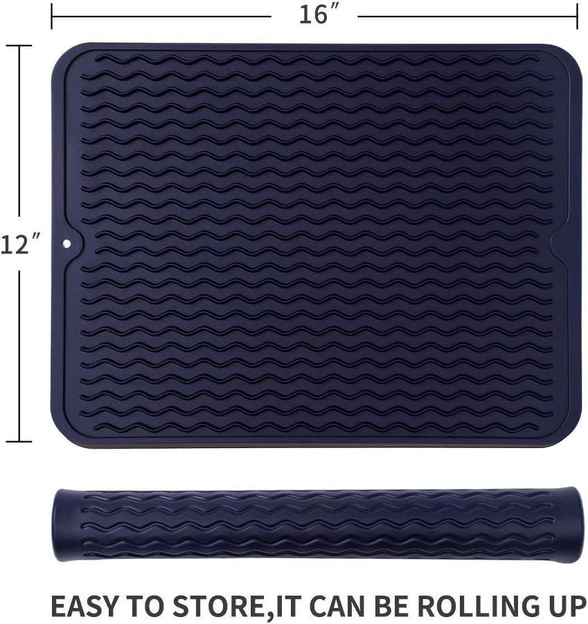 Silicone Dish Drying Mat for Multiple Usage,Easy clean,Eco-friendly,Heat-resistant Silicone Mat for