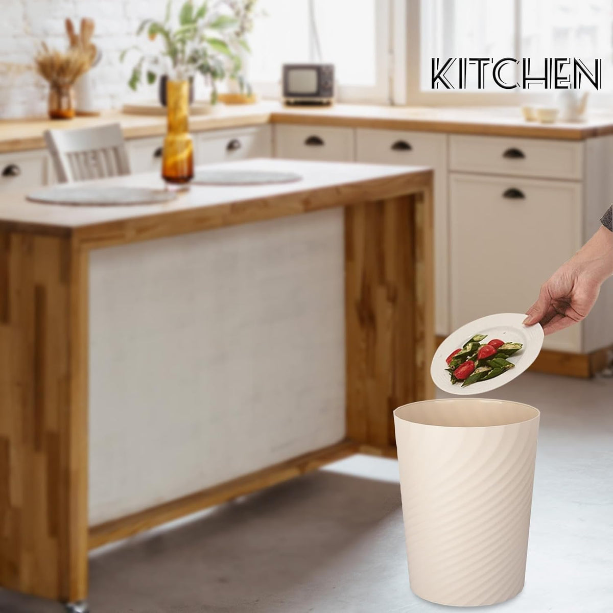 UUJOLY Plastic Small Trash Can Wastebasket, Garbage Container Basket for Bathrooms, Laundry Room
