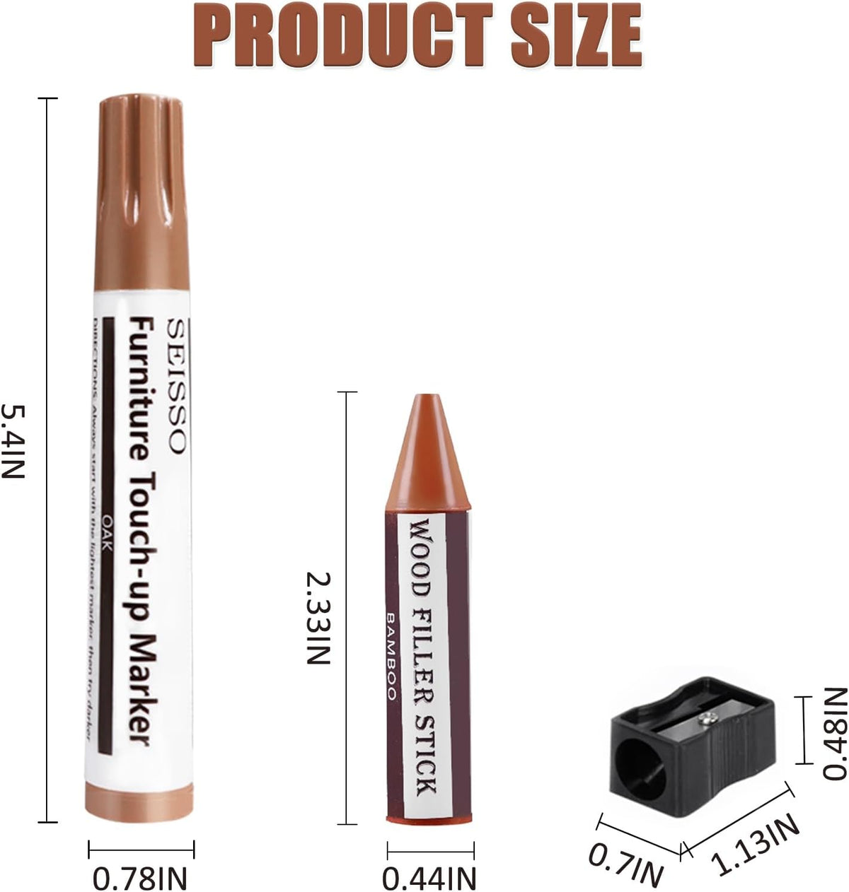 SEISSO Furniture Repair Kit, 18 Colors Touch Up Markers and Wood Filler Sticks with Wood Polish Wax