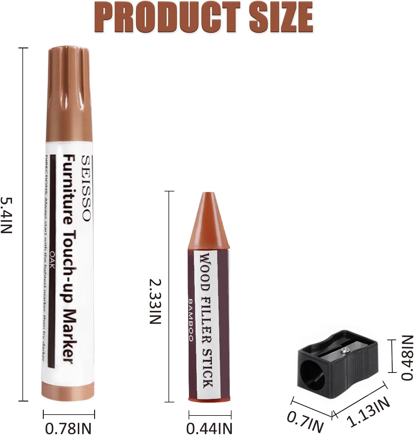 SEISSO Furniture Repair Kit, 18 Colors Touch Up Markers and Wood Filler Sticks with Wood Polish Wax