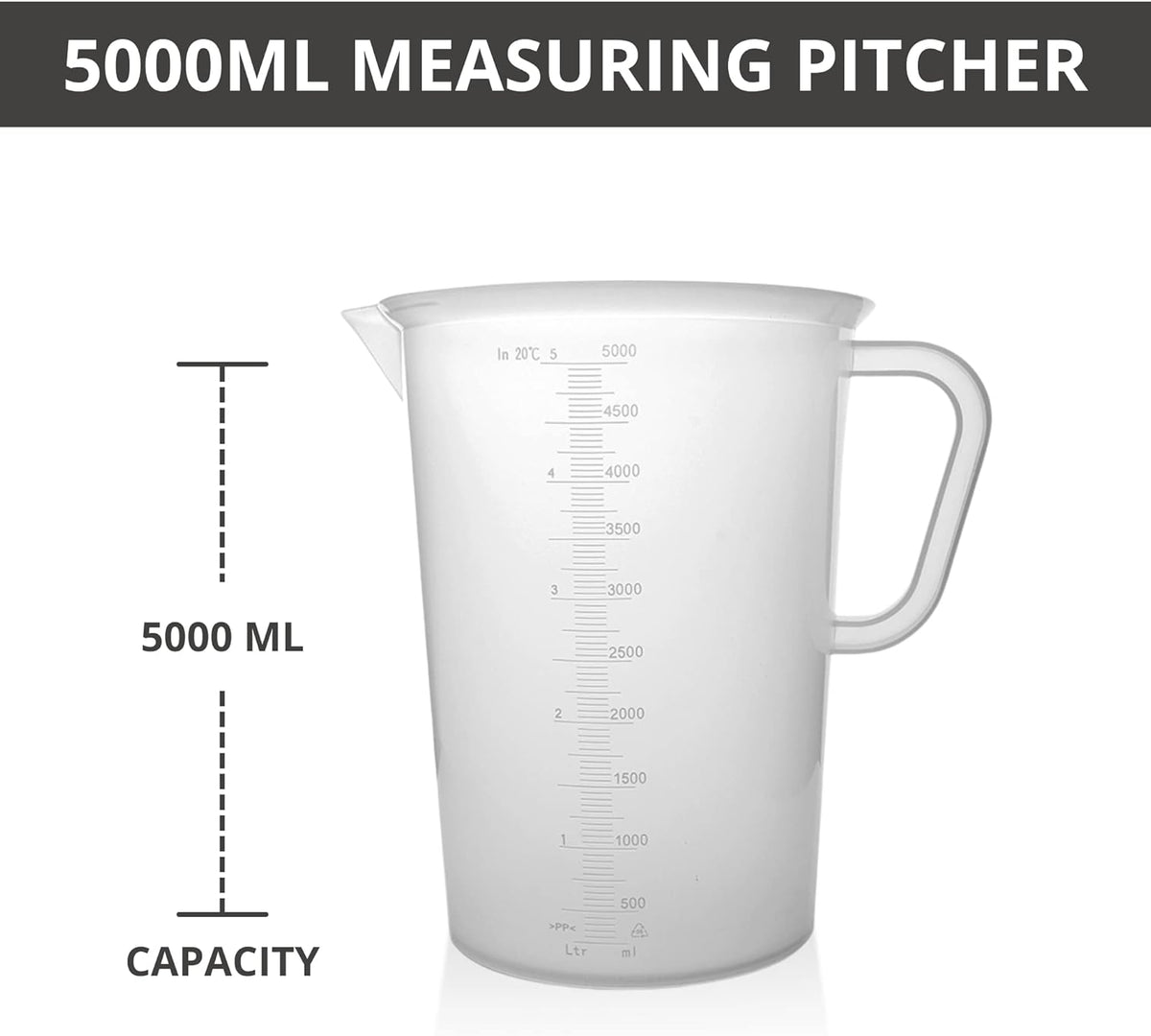 Plastic Graduated Measuring and Mixing Pitcher - 5000ml Plastic Graduated Measuring Pitcher - Soap