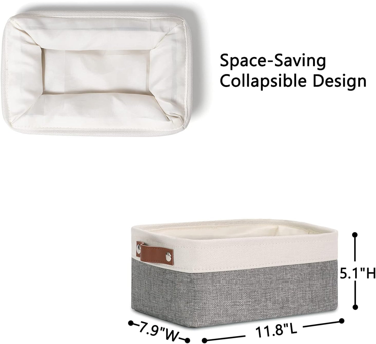 DULLEMELO Small Storage Baskets 6 Pack, Fabric Collapsible Gift Storage Baskets for Shelves