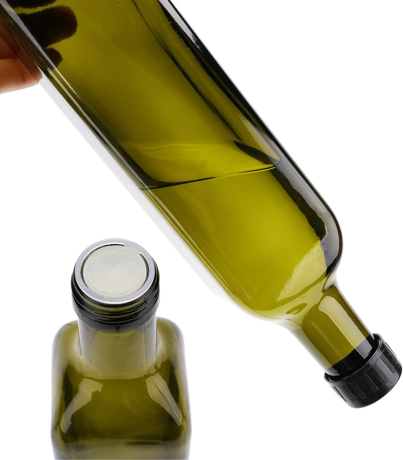 Kingrol 6 Pack 8 oz Glass Olive Oil Dispenser Bottles, Oil and Vinegar Cruets with Stainless Steel