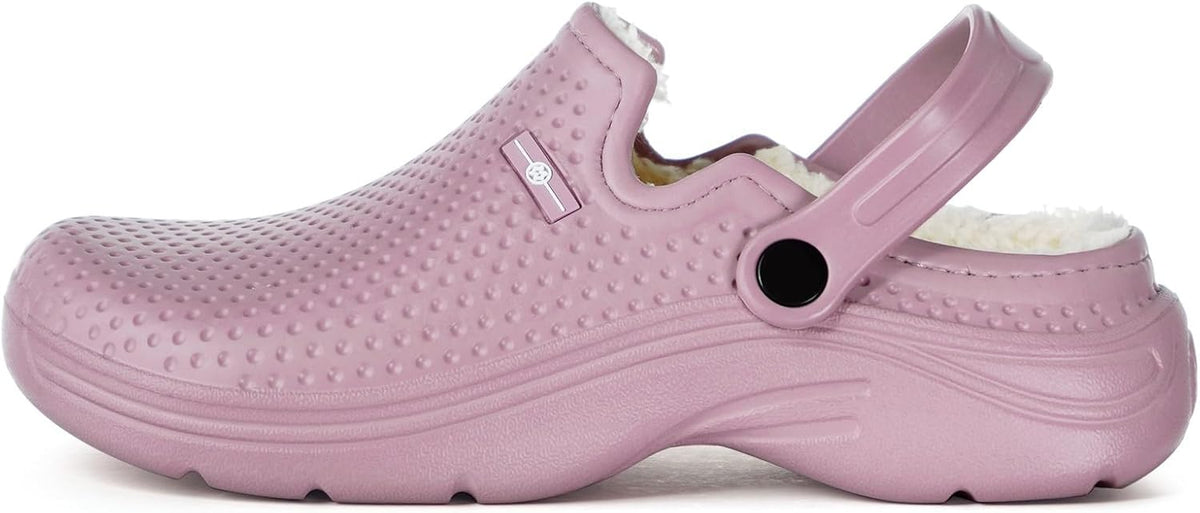 Womens Mens Fur Lined Clogs Waterproof Garden Shoes Winter Warm Fleece Lining Fuzzy House Home