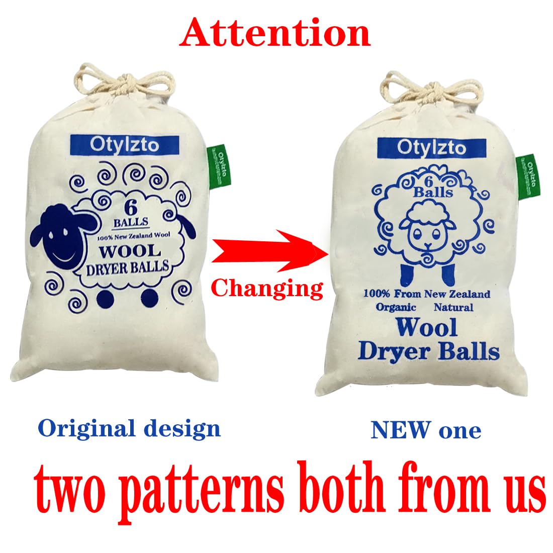 Otylzto Wool Dryer Balls 6-Pack, Drying Balls for Laundry,Reusable As Natural Fabric Softener