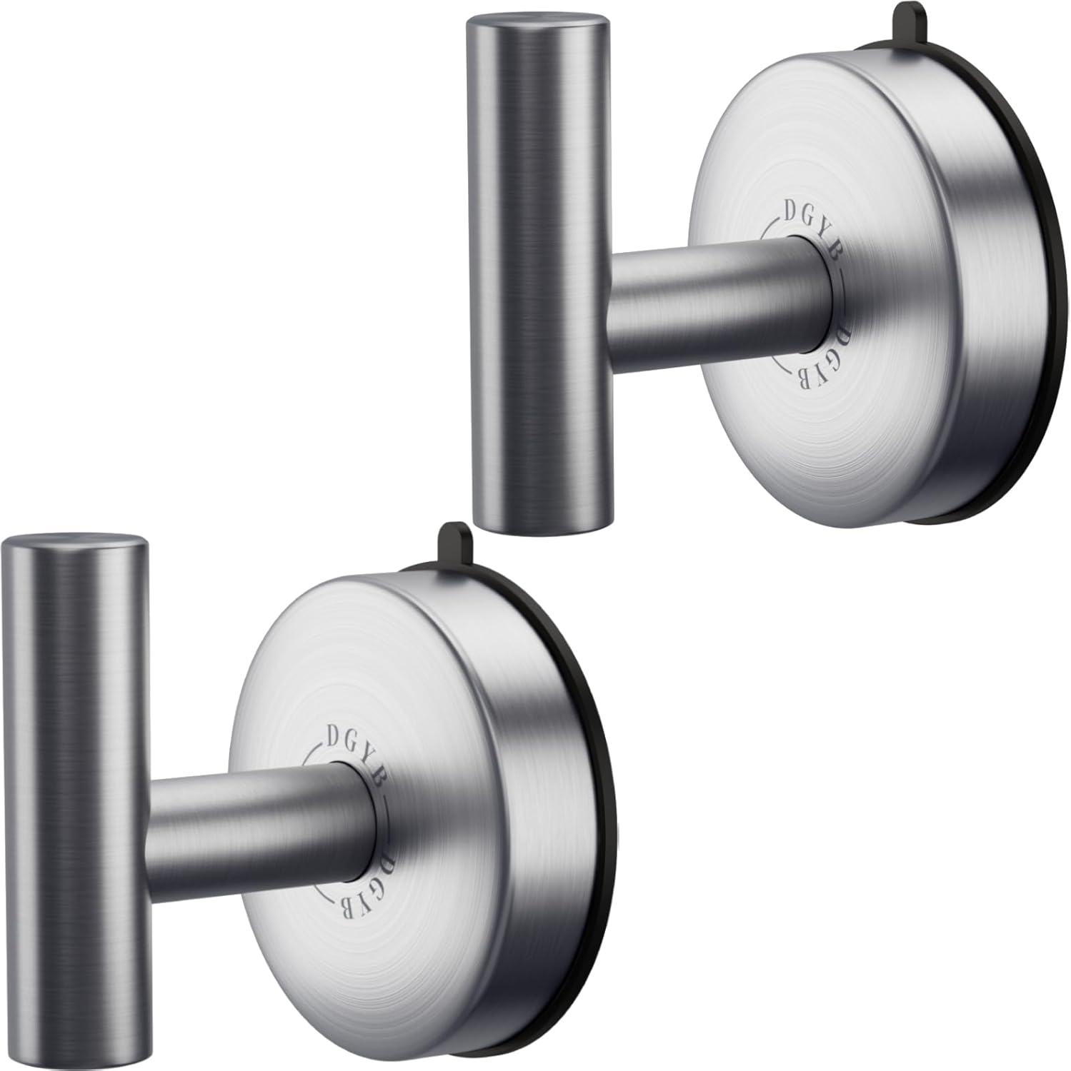 DGYB Large Suction Cup Hooks for Shower Set of 2 Brushed Nickel Towel Hooks for Bathrooms 11 Lbs