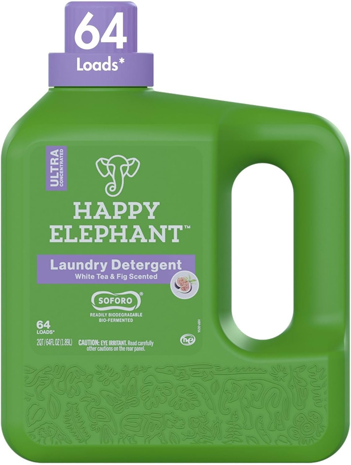 Happy Elephant Laundry Detergent, White Tea & Fig Scent, Ultra Concentrated Washing Machine Laundry