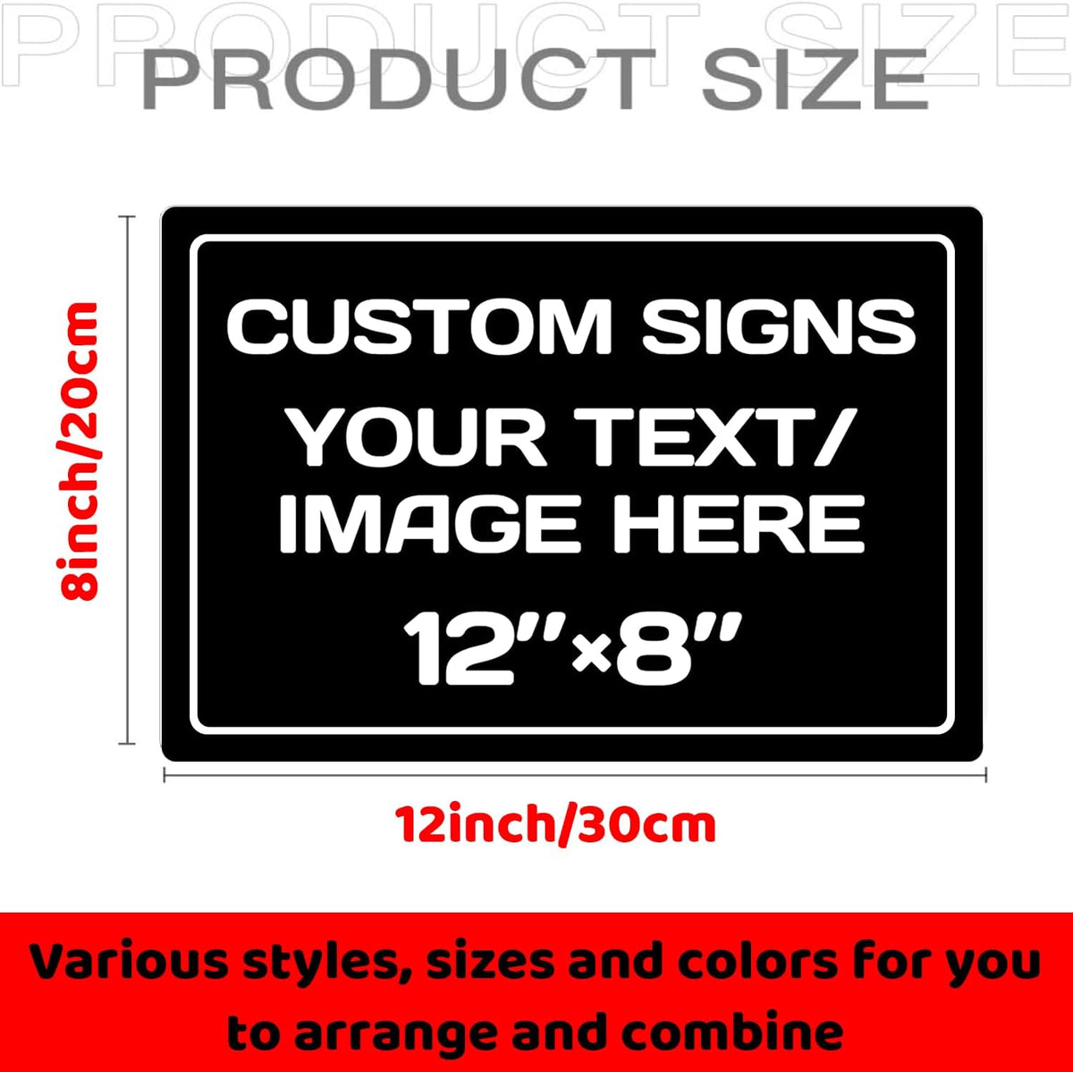 Personalized Aluminum Weatherproof Metal Sign - Multiple Sizes, Custom Text and Picture - Hazard
