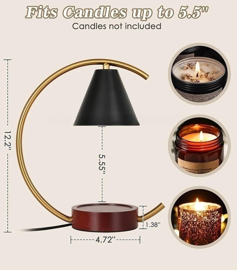 Candle Warmer Lamp with Timer and Dimmer, Electric Scented Wax Warmer for Bedroom, Home Decor Aroma