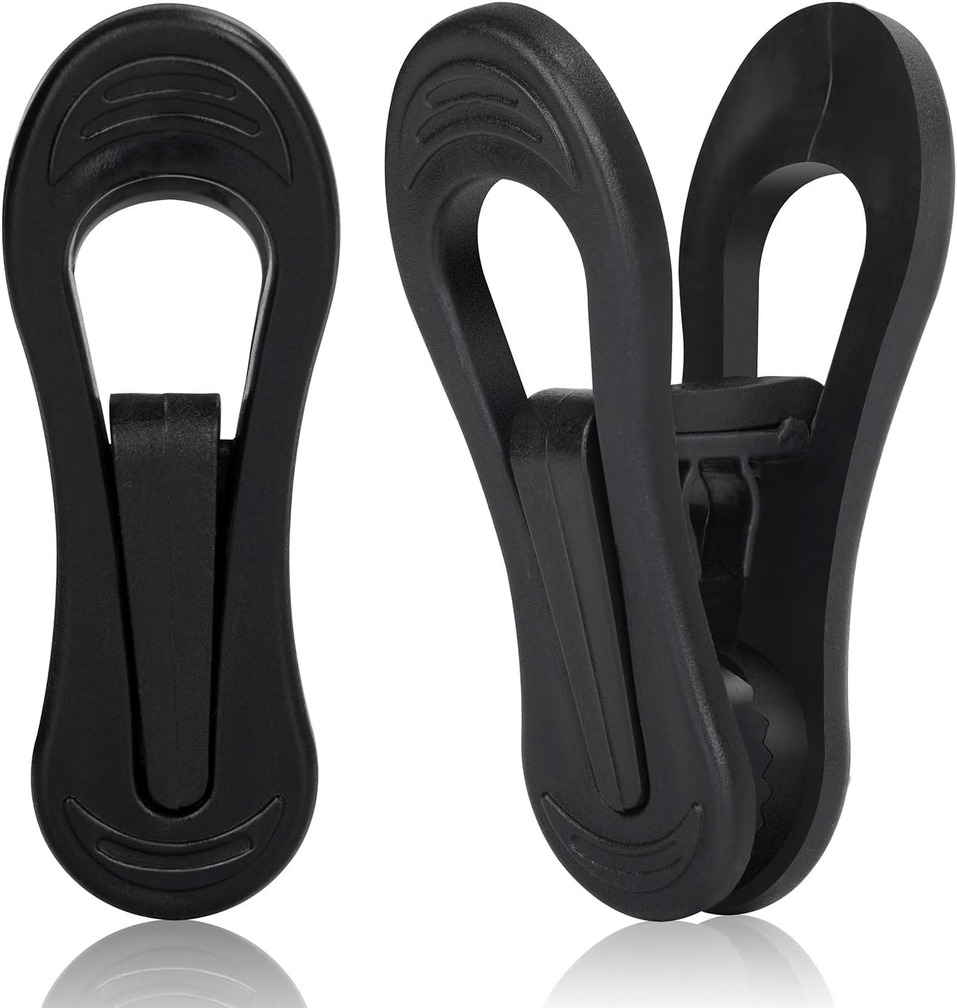 Tinfol 50pc Plastic Coat Hanger Clips, Black Strong Pinch Grip Finger Clips for Skirt Pant Hangers