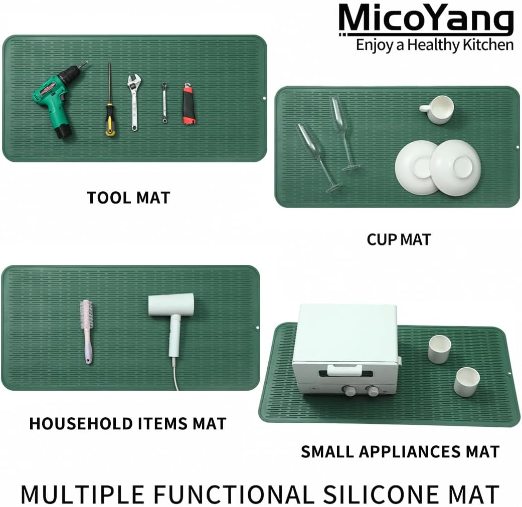Silicone Dish Drying Mat for Multiple Usage,Easy clean,Eco-friendly,Heat-resistant Silicone Mat for