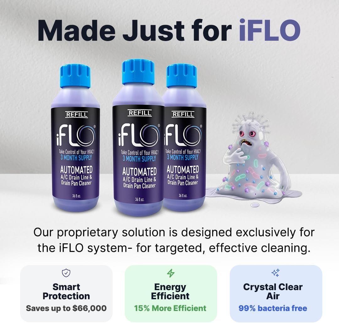 iFLO® Smart A/C Drain Line Cleaner and Drain Pan Cleaner Cartridge, Fast-Acting, Long-Lasting HVAC