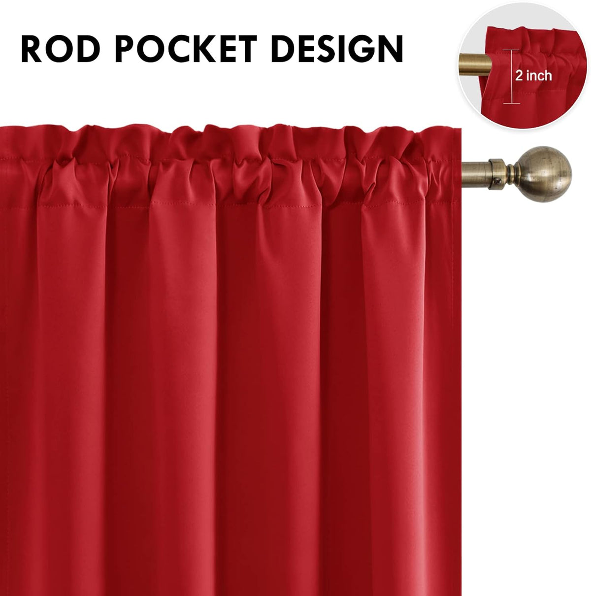 DWCN Blackout Curtains Room Darkening Thermal Insulated Bedroom Curtains Window Curtain Panels, 52