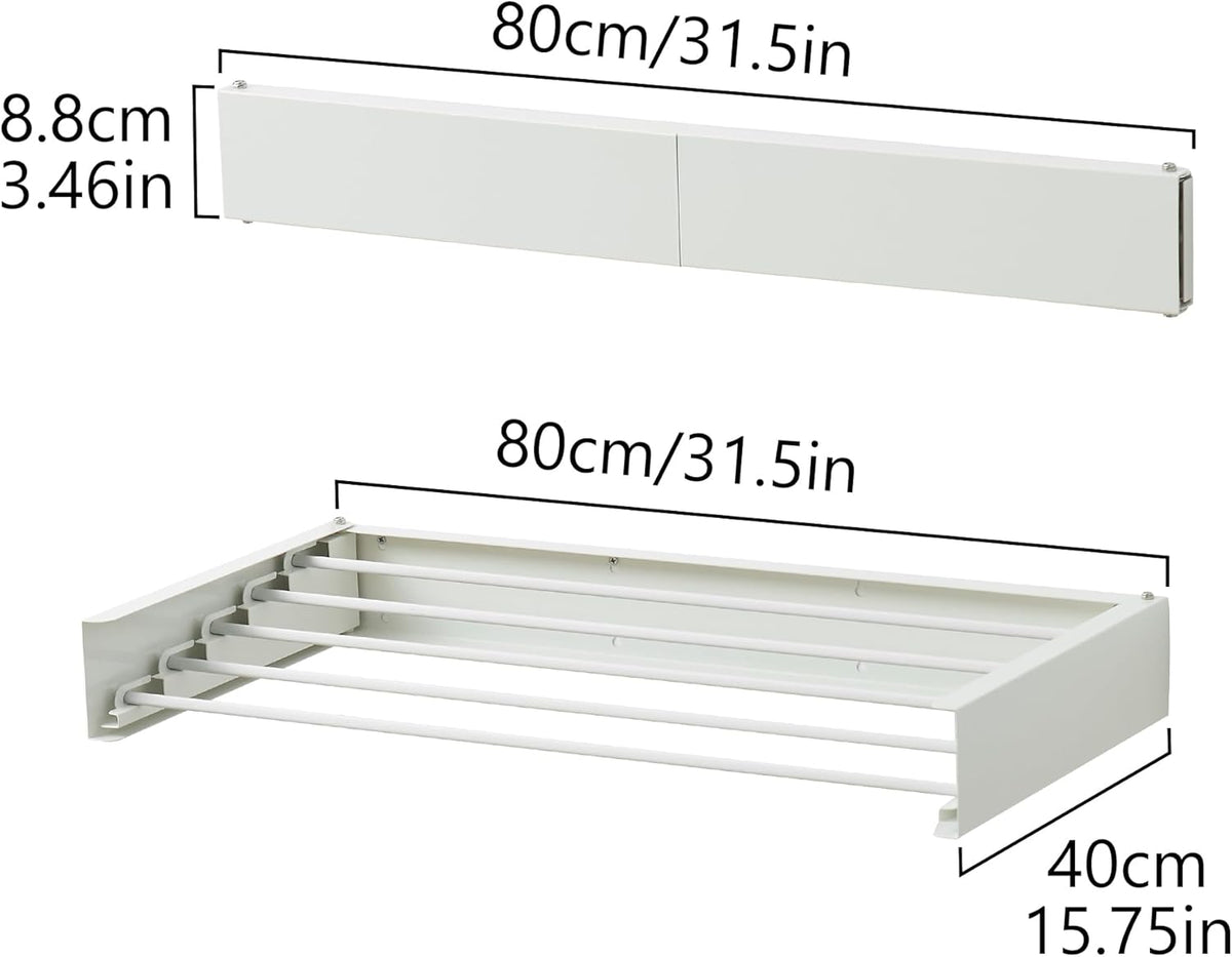 Clothes Drying Rack, Laundry Hanging Rack Collapsible, Wall Mounted Drying Rack for Laundry