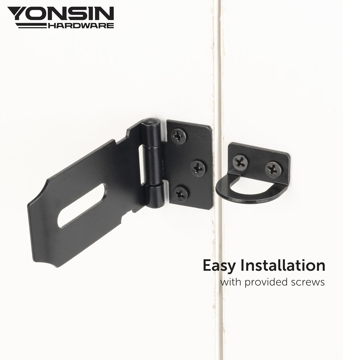 3" Door Padlock Safety Hasp Latch 2 Pcs, Door Hasp Clasp Lock Gate Shed Hasp Latch Lock for Door