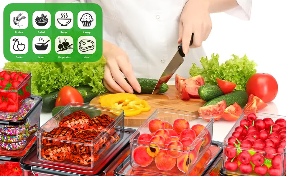 62 Pcs Large Food Storage Containers with Lids Airtight,Total 656OZ(31 Containers &31 Lids)