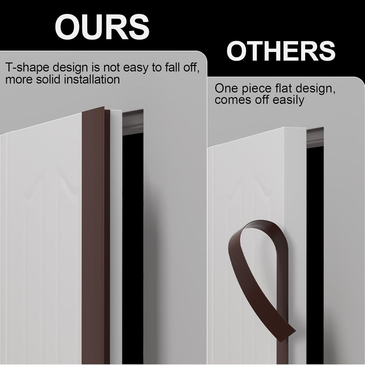 T-Shaped Door Draft Stopper, 1.97 in x 20 Ft Silicone Seal Strip for Windows Gaps, Weather