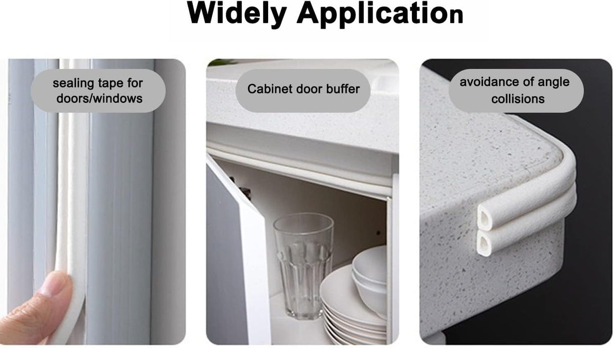 Weather Stripping Seal Strip Tape, Doors Windows Frame Self Adhesive D Type Foam Sealing Tape