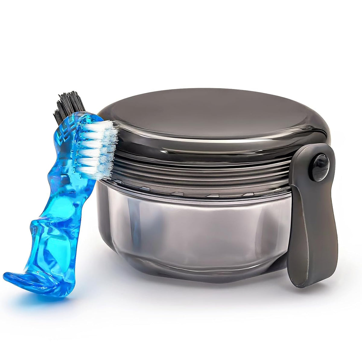 Leak Proof Denture Cups for Soaking Dentures, Partial Denture Bath Case Travel Retainer Cleaning