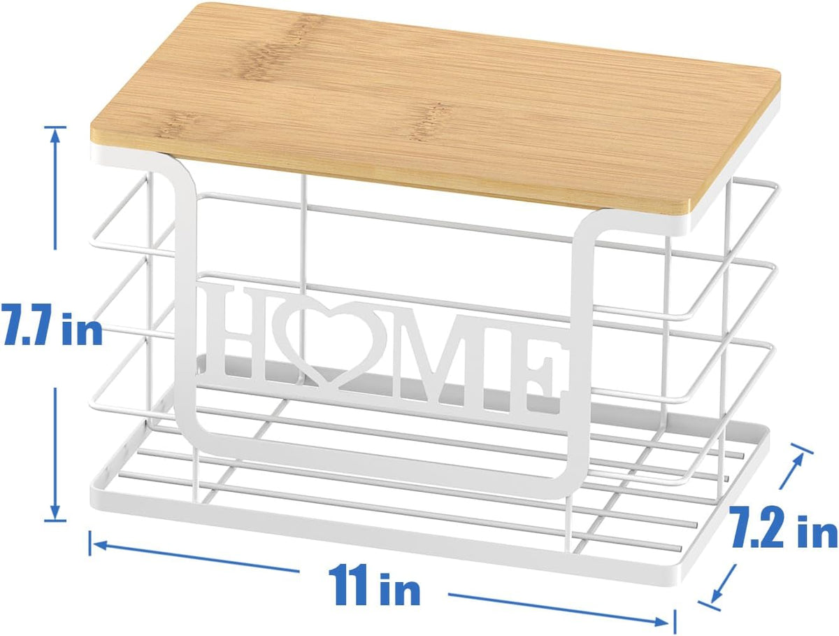 Trash Bag Holder, Thipoten Trash Bags Dispenser with Bamboo Top, Suitable for Garbage Bags