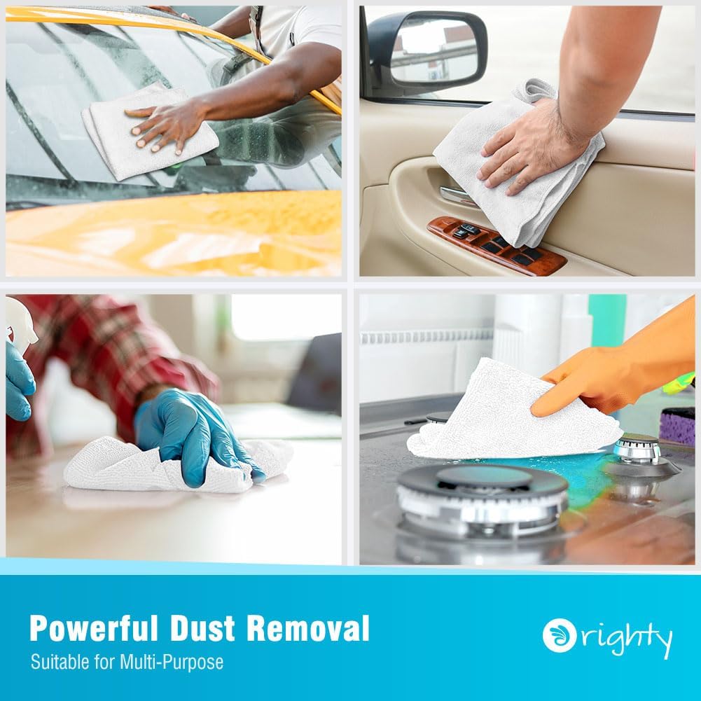 Orighty Microfiber Cleaning Cloth, 12 Pack Microfiber Towels for Cars, Highly Absorbent Car