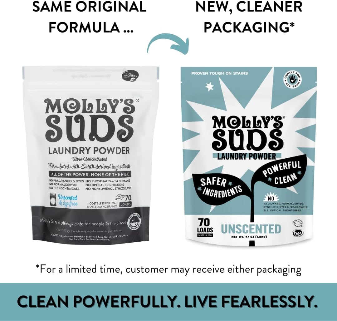 Molly's Suds Original Laundry Detergent Powder | Clean Laundry Detergent Powder for Sensitive Skin
