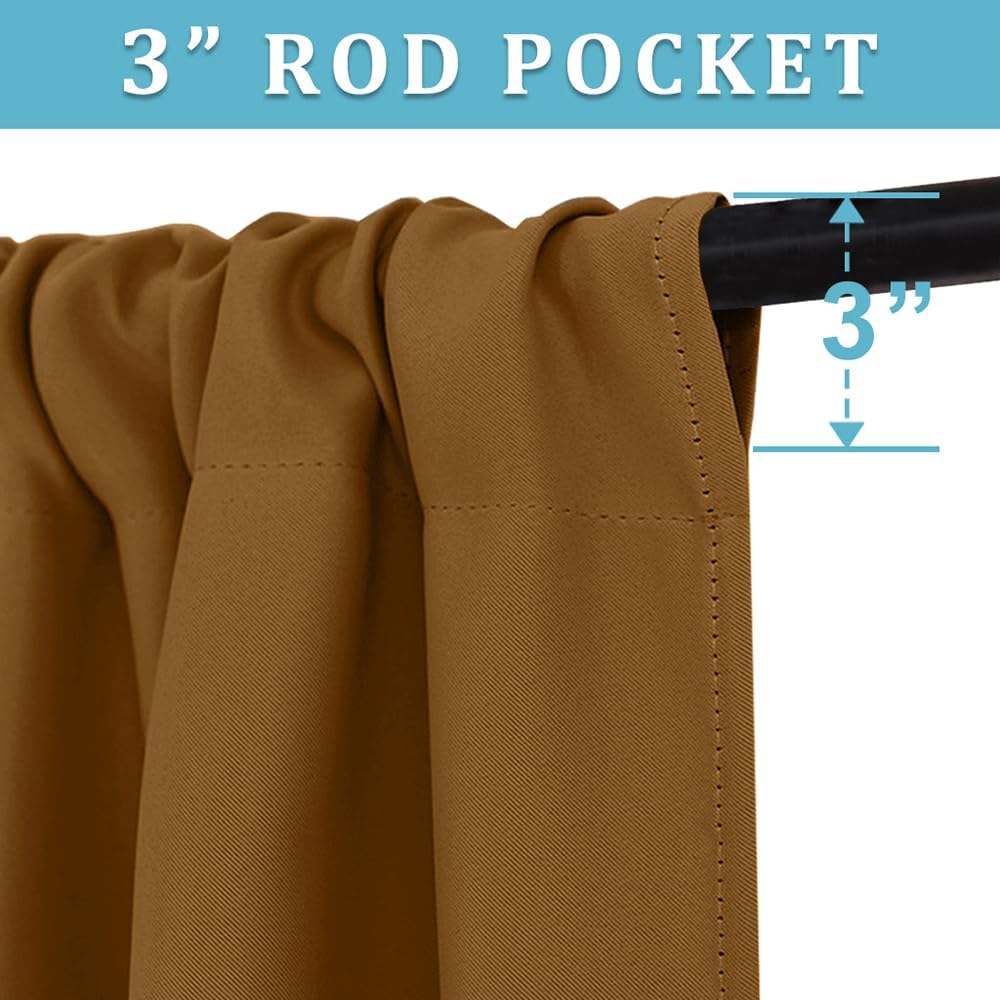 RYB HOME Bathroom Window Curtains - Blackout Curtains Small Window Short Drapes for Kitchen Bedroom