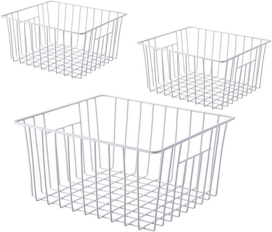 Upright Freezer Organizer Bins， Freezer Baskets for 14, 15 cu.ft Standup Freezer, Wire Storage Bins