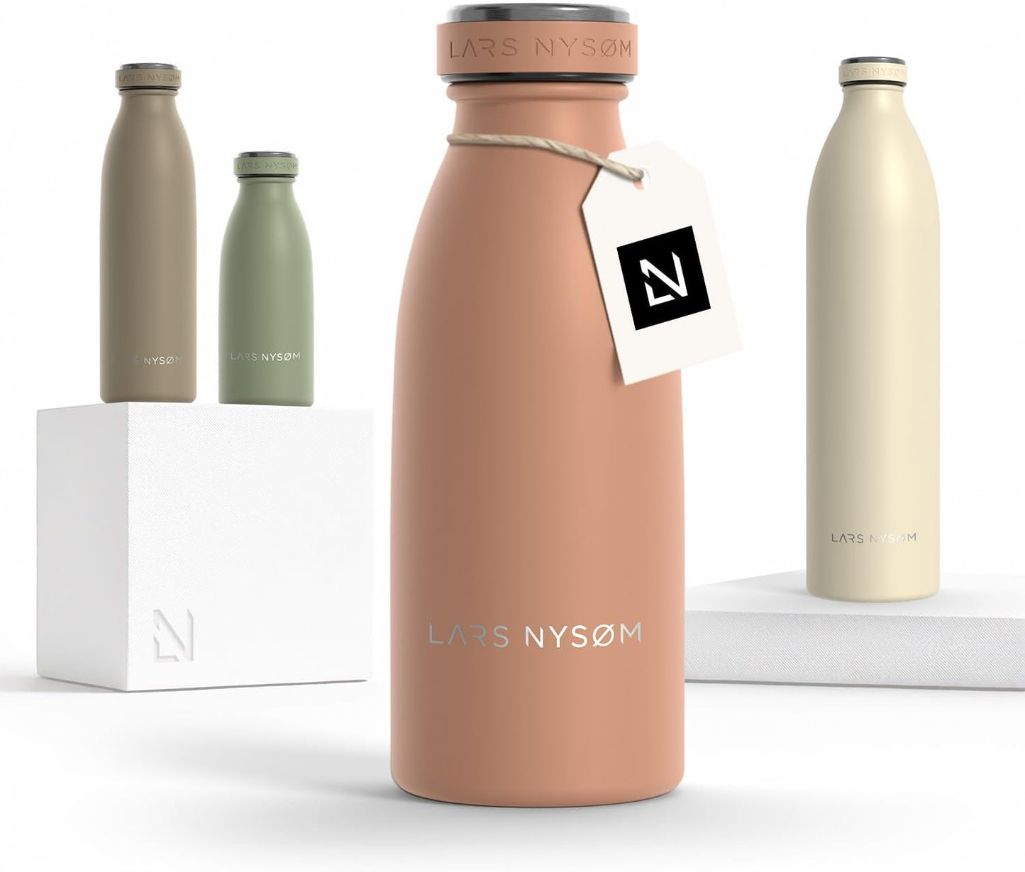 LARS NYSØM Stainless Steel Insulated Water Bottle 12oz 17oz 25oz 34oz 51oz | Insulated Thermo Flask