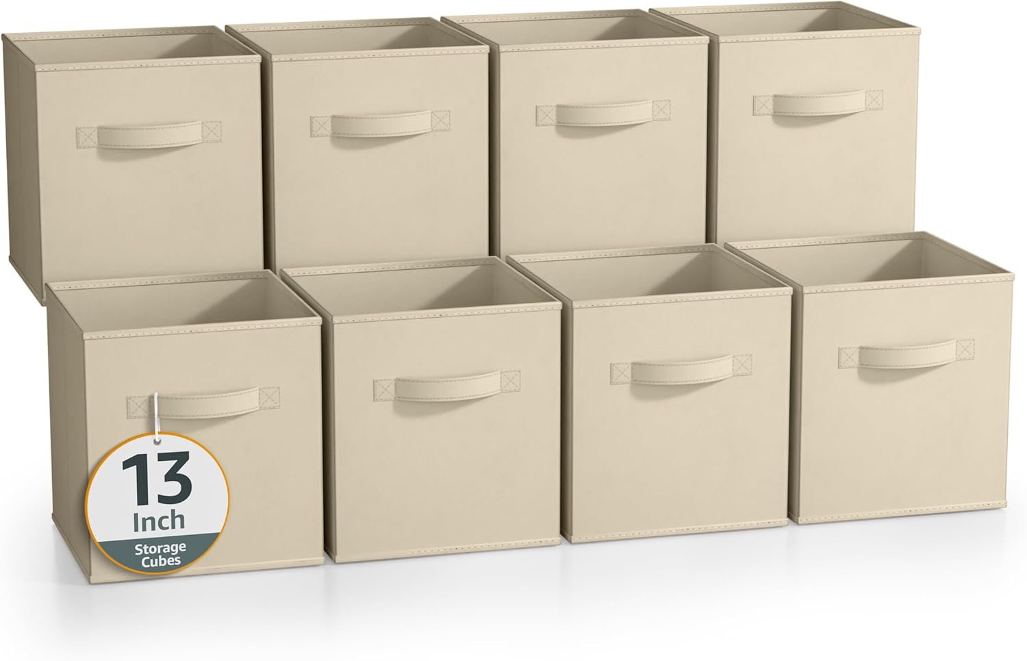 Sorbus 13 Inch Storage Bins - Sturdy Collapsible Fabric Storage Cubes with Handle - 8 Foldable