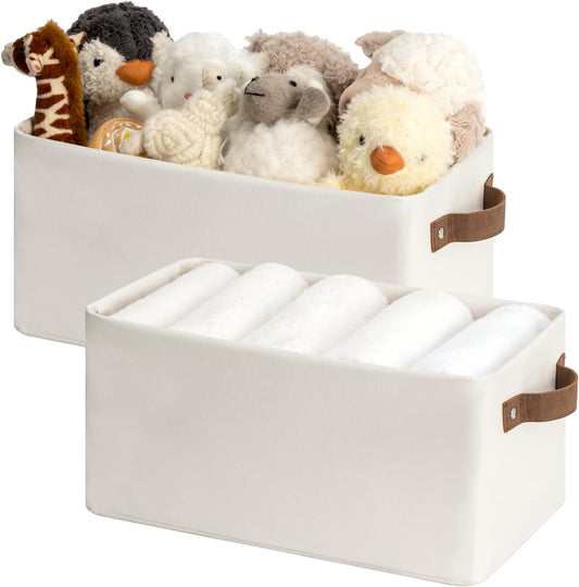 StorageWorks Narrow Storage Bins, Small Basket for Closet and Shelves, Rectangular Fabric Organizer