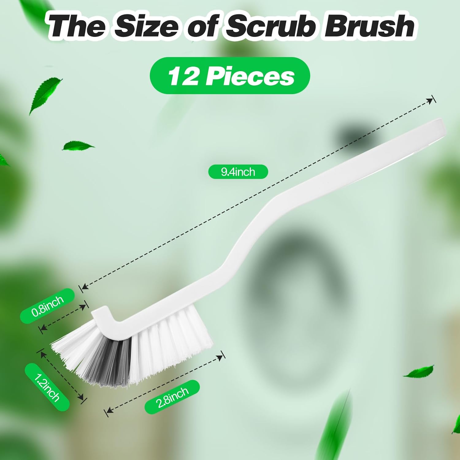 Yinkin 12 Pcs Kitchen Scrub Brush Bulk Sink Bathroom Edge Corner Cleaning Brush Right Angle Mini