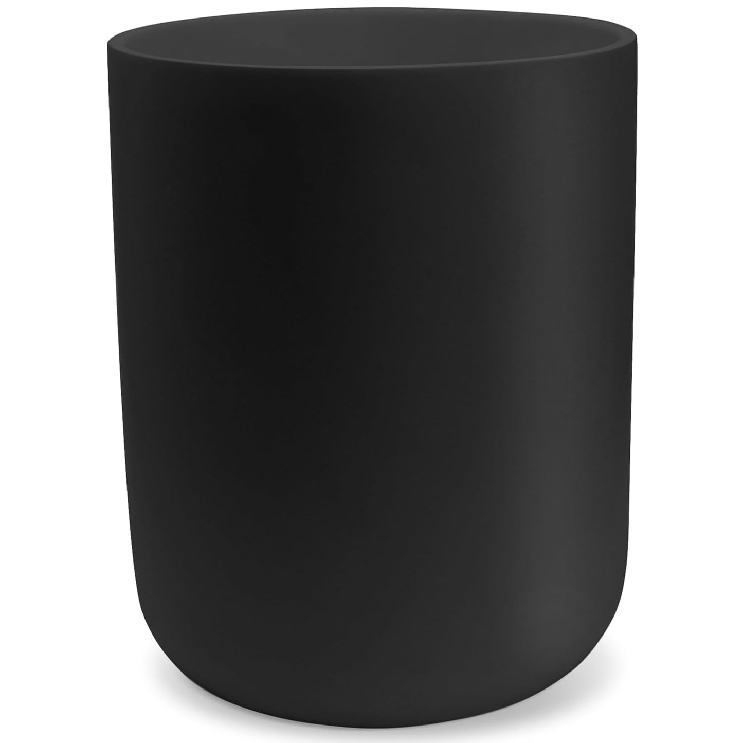 Matte Black Round Compact Trash Can Mini, 2 Gallons / 7.5L Garbage Bin, Tiny Wastebasket for
