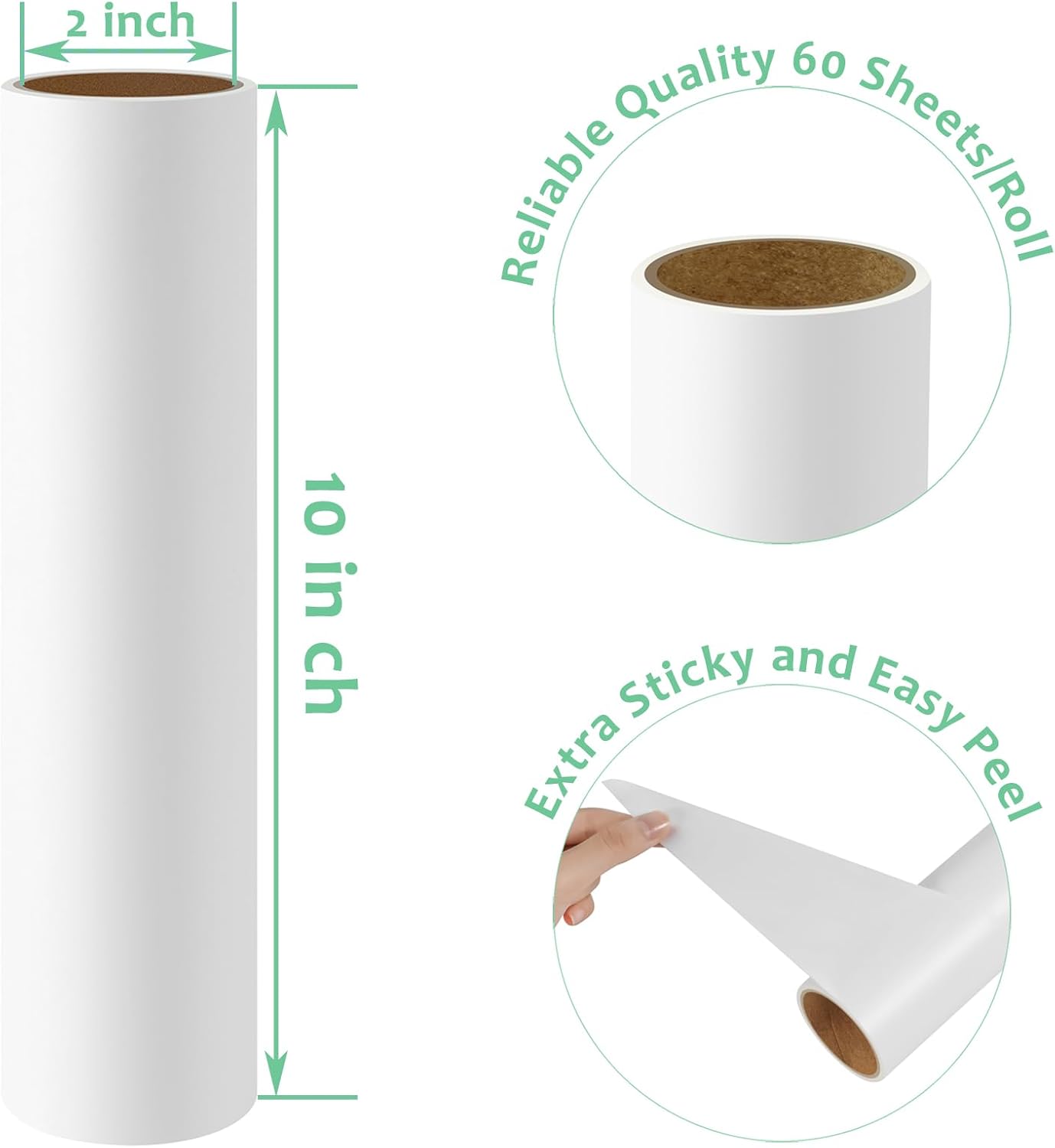 Large Lint Roller Refills 10 inch Wide Ultra Sticky Mega Roller Refills for Evercare Layers Smart