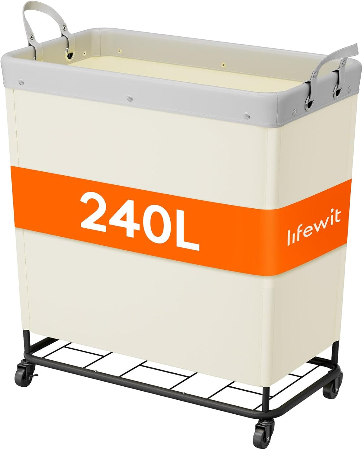 Lifewit 240L Laundry Basket with Wheels, Large Heavy Duty Commercial Rolling Laundry Hamper with
