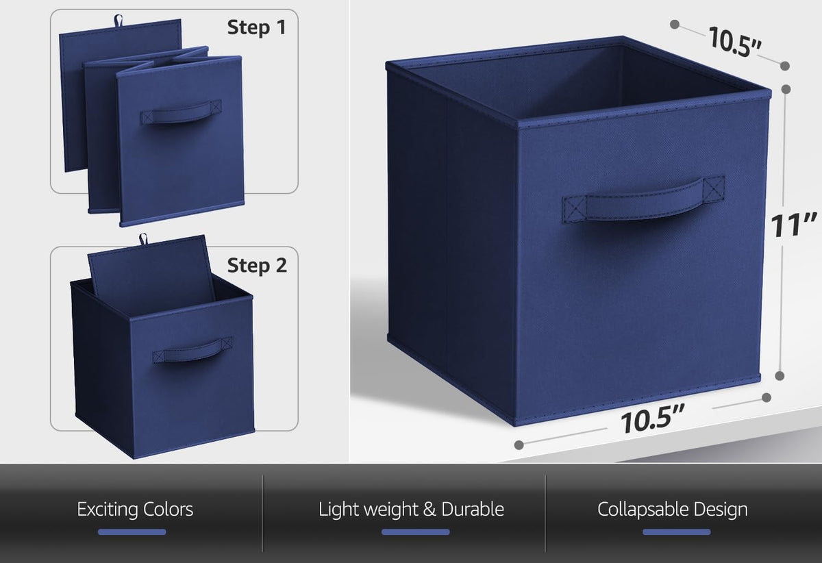 Sorbus Storage Cubes - 11" Foldable Storage Bins with Handle for Nursery, Playroom, Closet