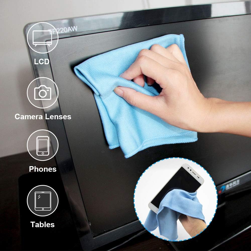 Auto Care Microfiber Glass Cleaning Cloths Towels for Windows Mirrors Windshield Computer Screen TV
