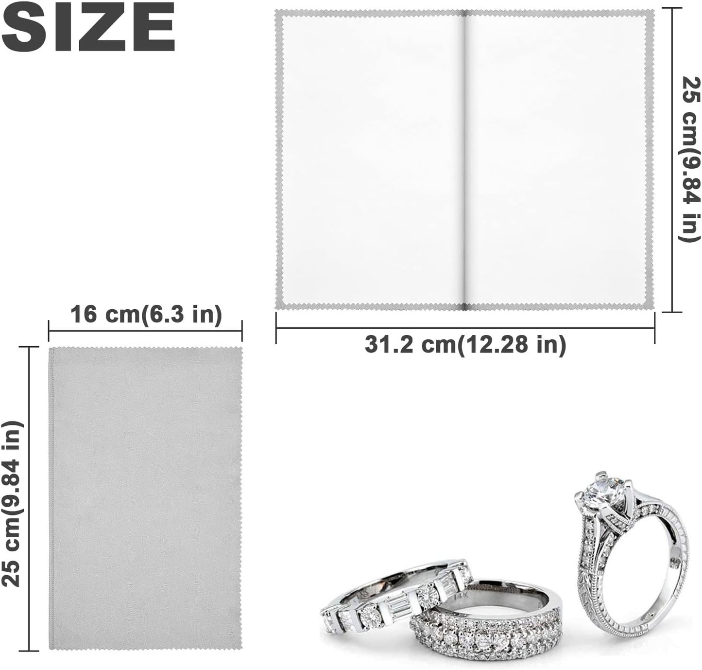 SEVENWELL Silver Polishing Cloth, Jewelry Cleaner Cloth for Sterling Silver Jewelry, Gold