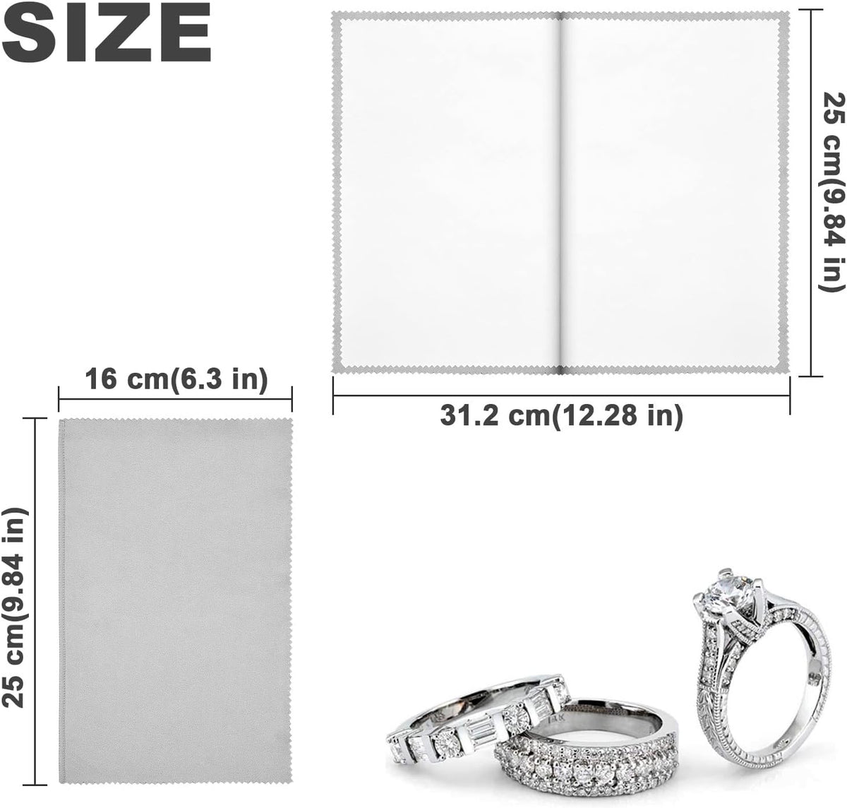 SEVENWELL Silver Polishing Cloth, Jewelry Cleaner Cloth for Sterling Silver Jewelry, Gold
