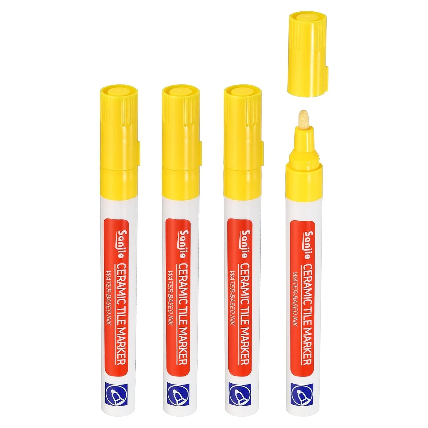 PATIKIL Grout Pen, 4 Pack Yellow Tile Marker Waterproof Grout Sealer Pen Tile Repair Pens Paint